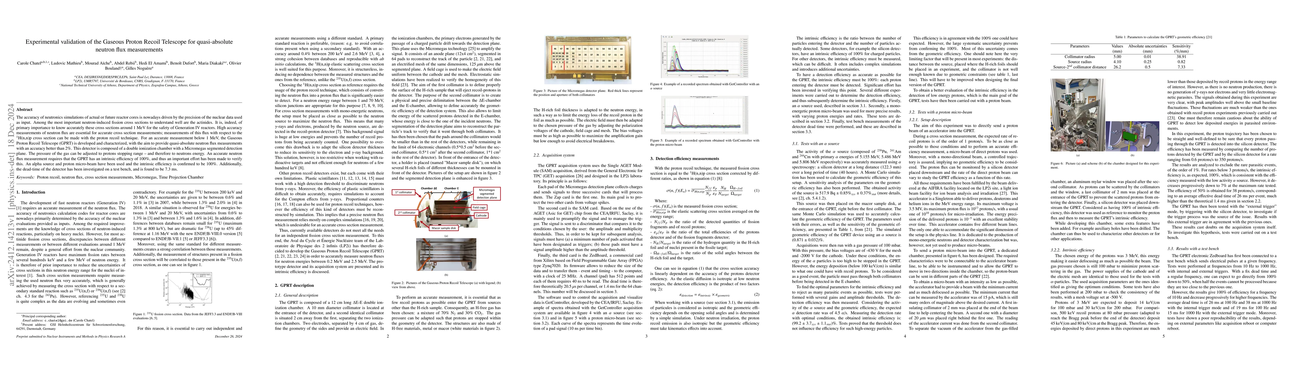 Thumbnail for Experimental validation of the Gaseous Proton Recoil Telescope for
  quasi-absolute neutron flux measurements