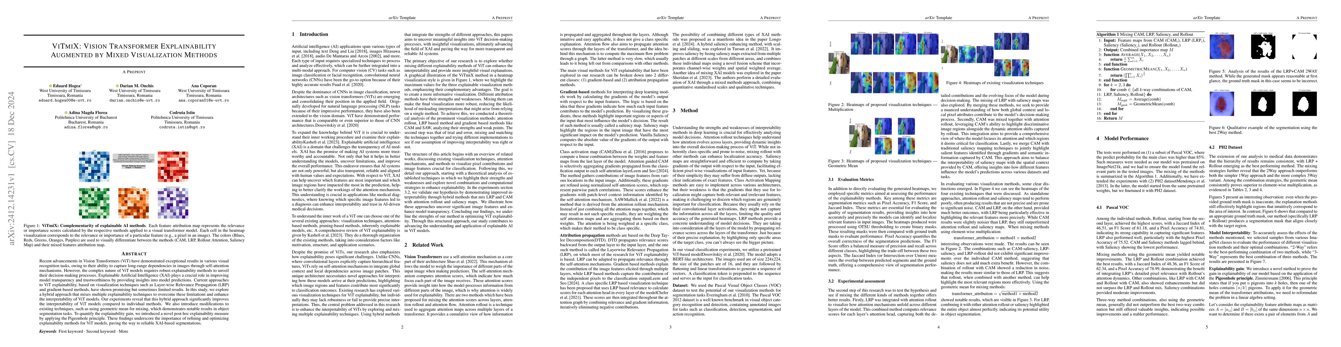 Thumbnail for ViTmiX: Vision Transformer Explainability Augmented by Mixed
  Visualization Methods