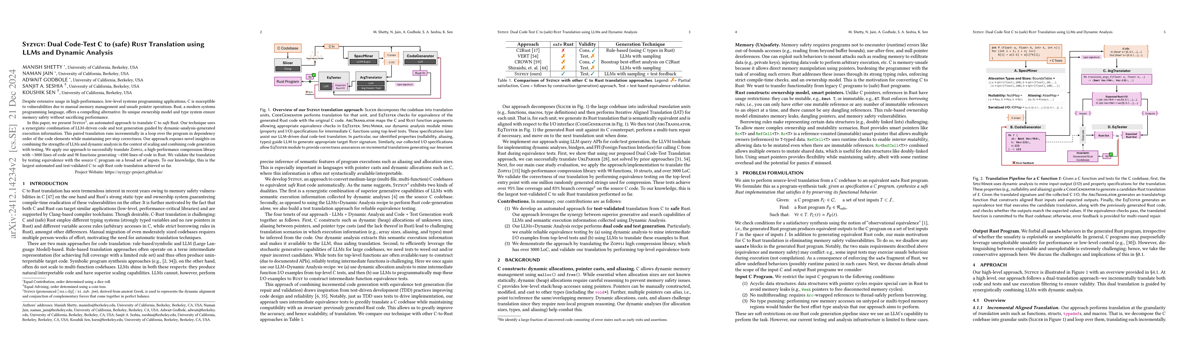 Thumbnail for Syzygy: Dual Code-Test C to (safe) Rust Translation using LLMs and
  Dynamic Analysis