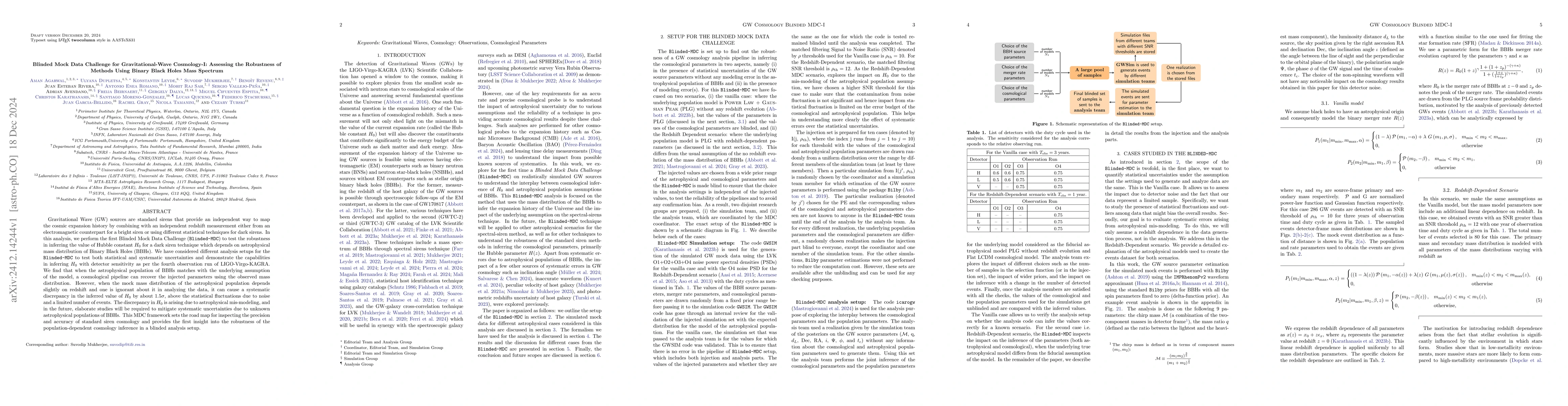 Thumbnail for Blinded Mock Data Challenge for Gravitational-Wave Cosmology-I:
  Assessing the Robustness of Methods Using Binary Black Holes Mass Spectrum