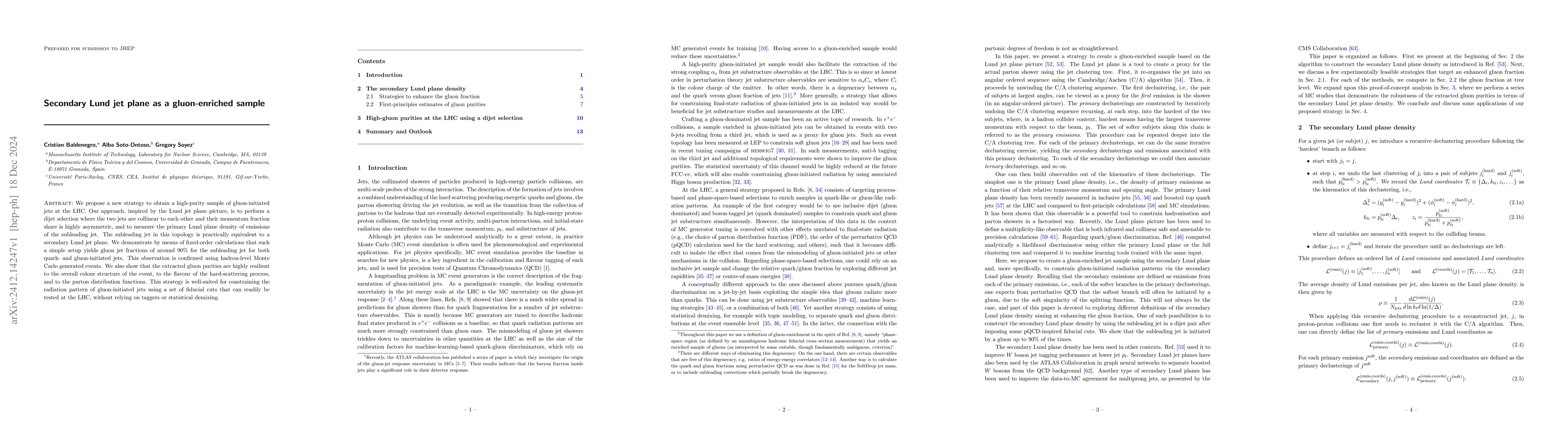 Thumbnail for Secondary Lund jet plane as a gluon enriched sample