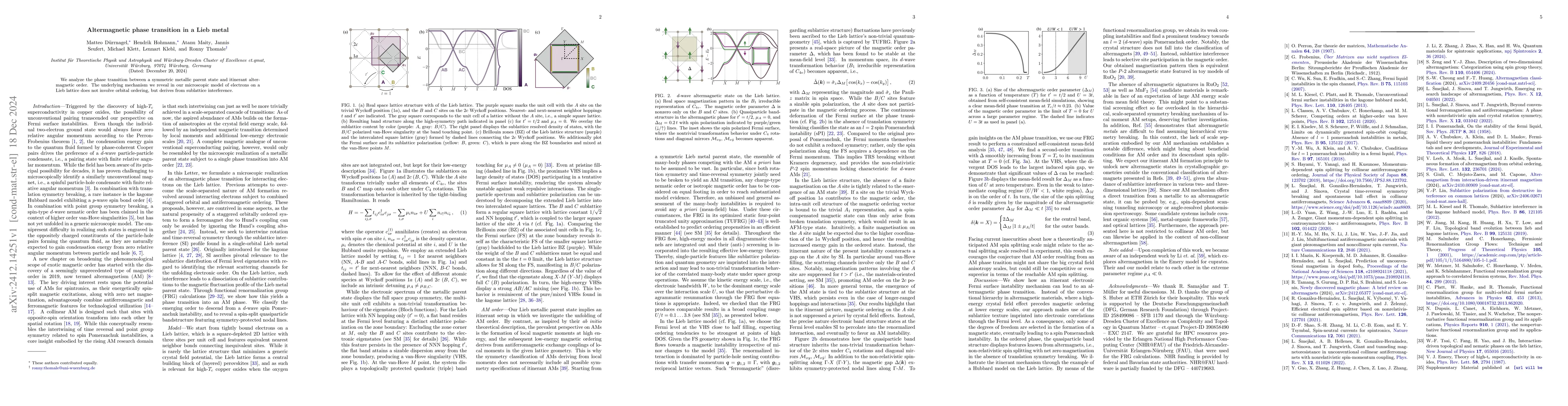 Thumbnail for Altermagnetic phase transition in a Lieb metal