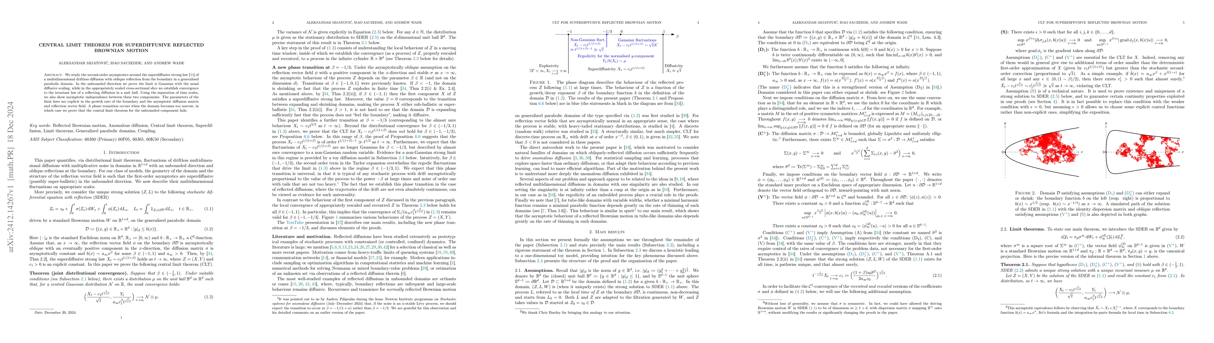 Thumbnail for Central limit theorem for superdiffusive reflected Brownian motion