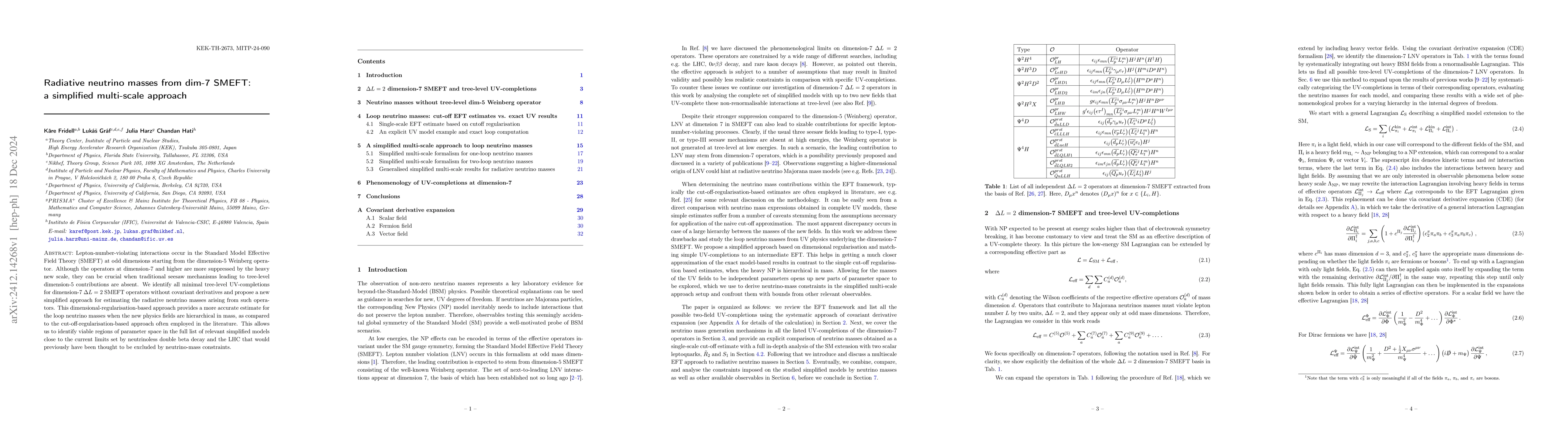 Thumbnail for Radiative neutrino masses from dim-7 SMEFT: a simplified multi-scale
  approach