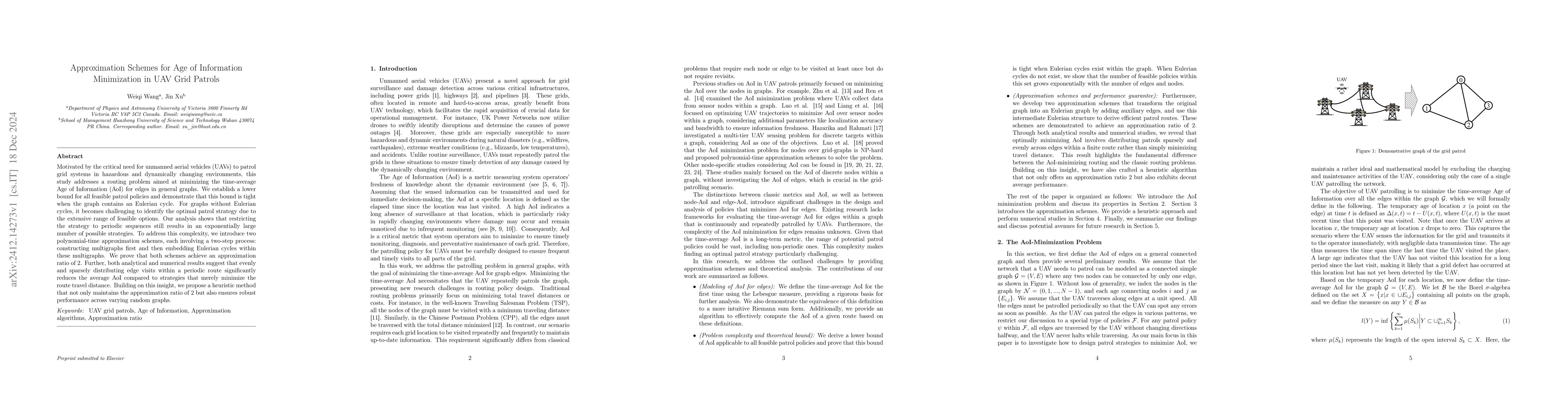 Thumbnail for Approximation Schemes for Age of Information Minimization in UAV Grid
  Patrols
