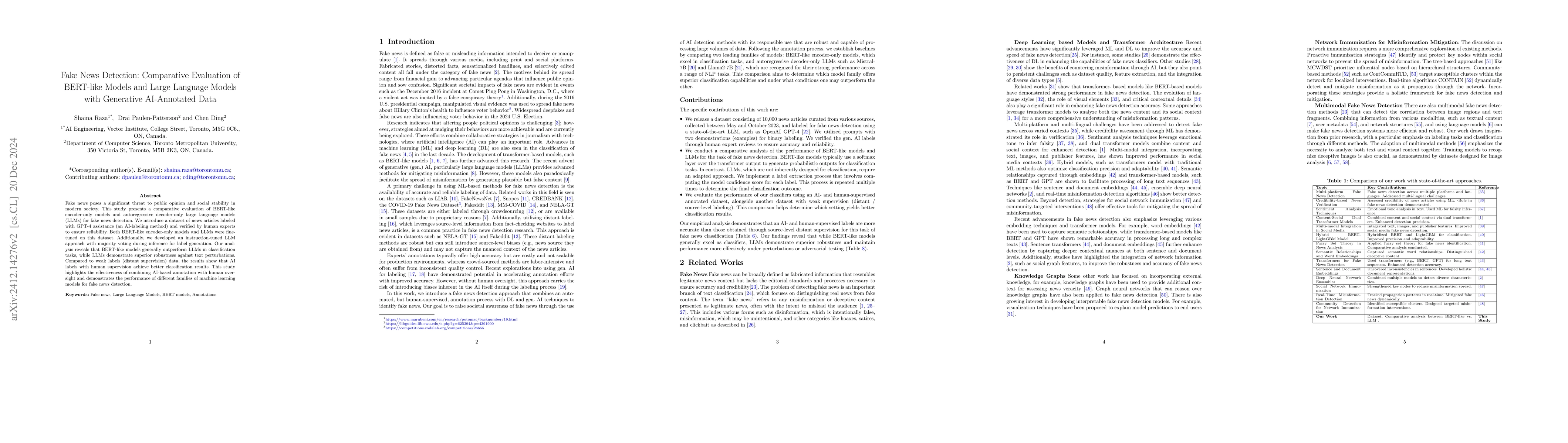 Thumbnail for Fake News Detection: Comparative Evaluation of BERT-like Models and
  Large Language Models with Generative AI-Annotated Data