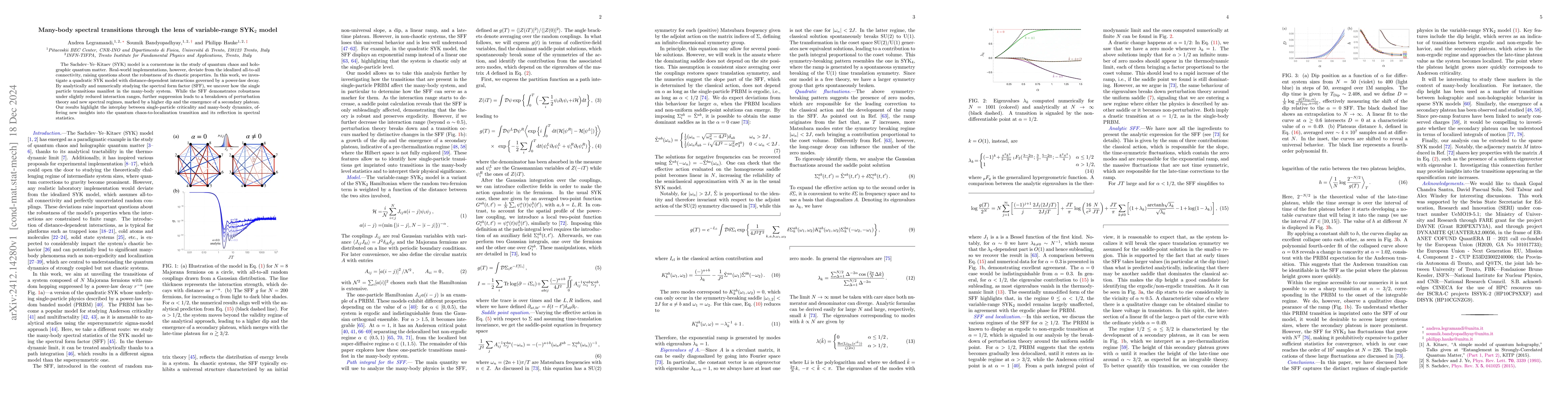 Thumbnail for Many-body spectral transitions through the lens of variable-range SYK2
  model