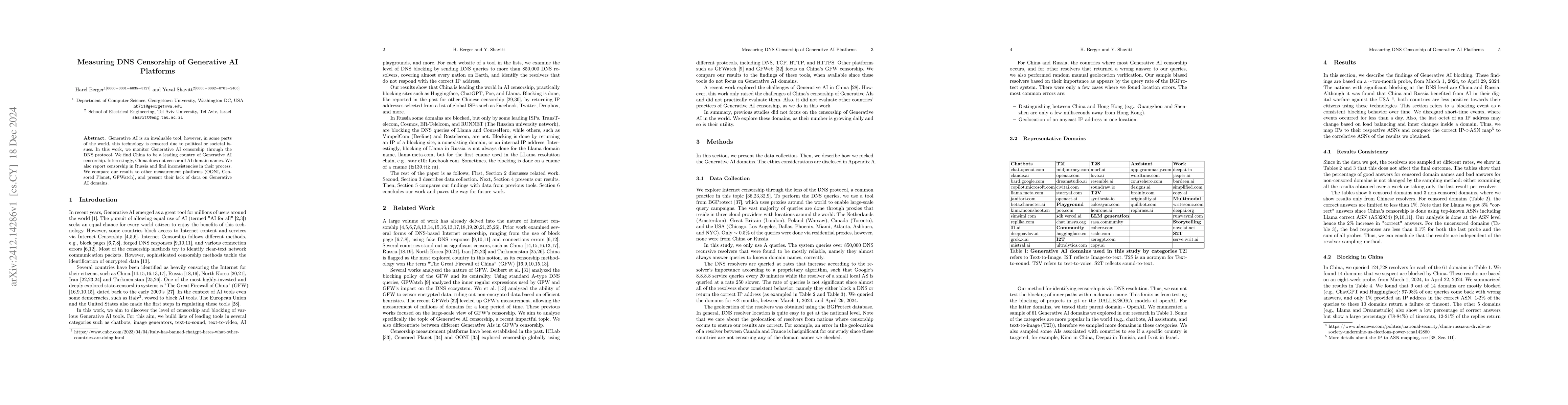 Thumbnail for Measuring DNS Censorship of Generative AI Platforms