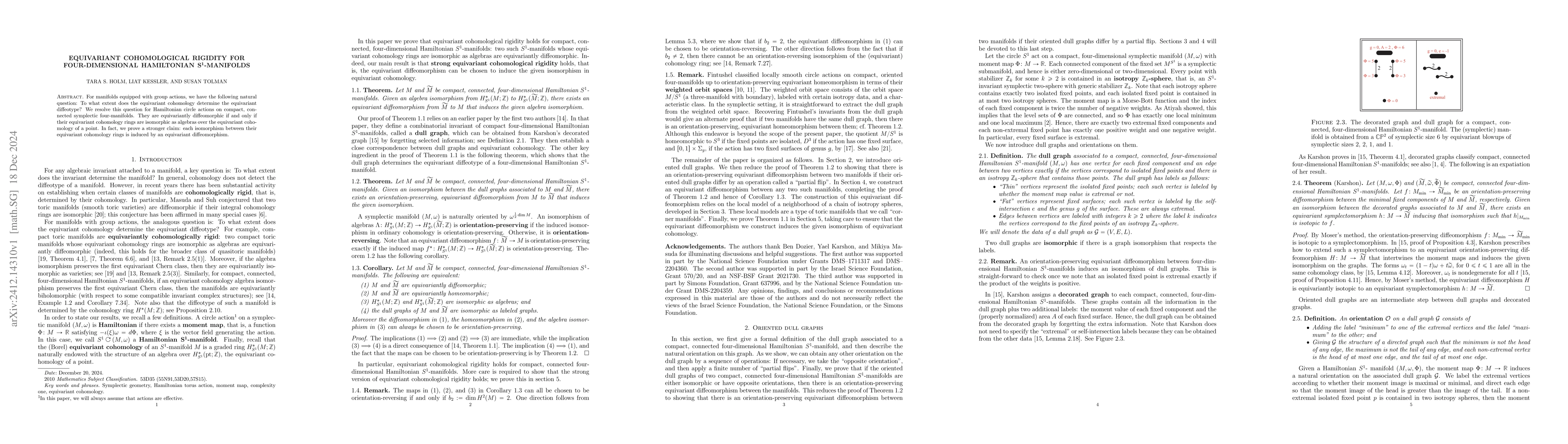 Thumbnail for Equivariant cohomological rigidity for four-dimensional Hamiltonian
  $\mathbf{S^1}$-manifolds