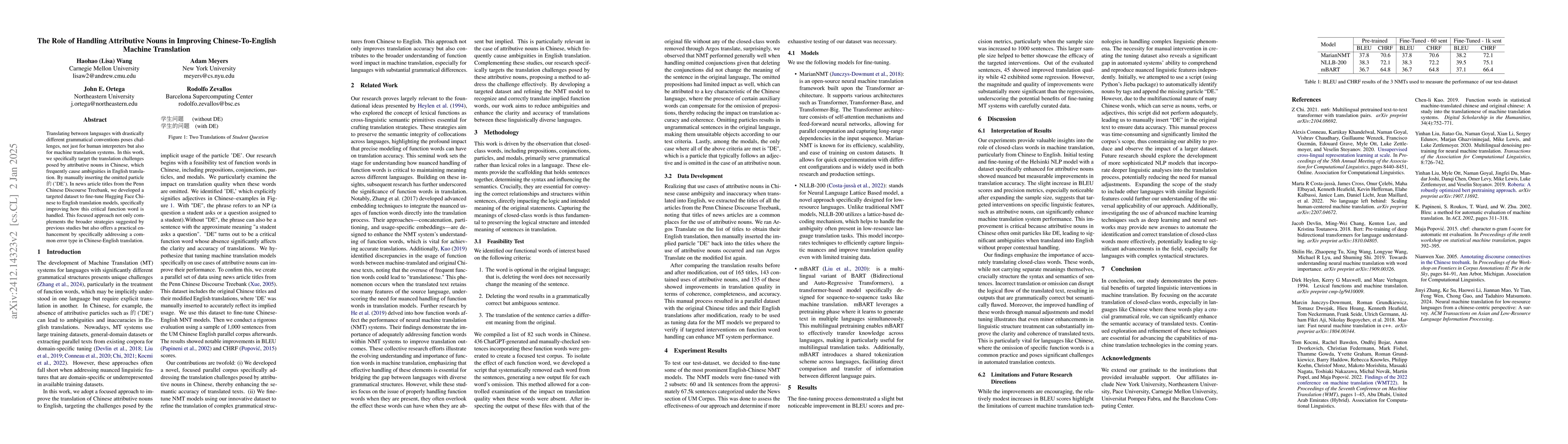 Thumbnail for The Role of Handling Attributive Nouns in Improving Chinese-To-English
  Machine Translation