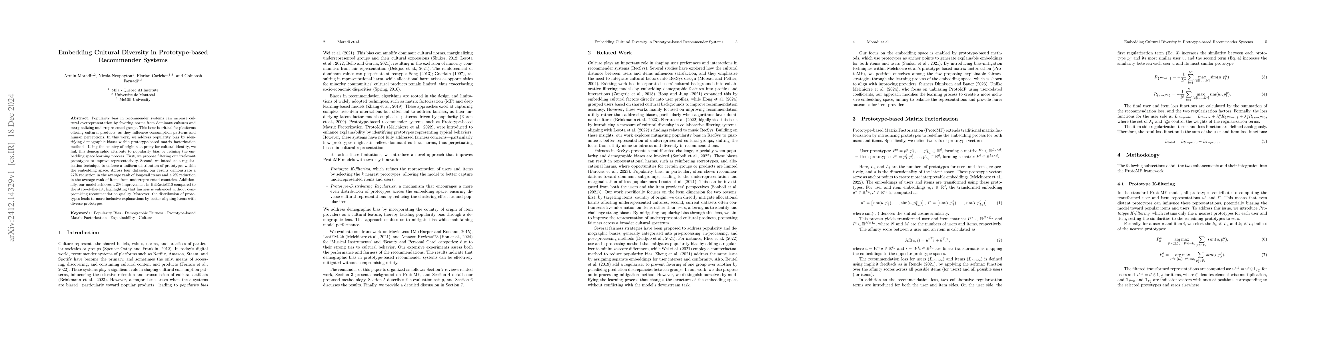 Thumbnail for Embedding Cultural Diversity in Prototype-based Recommender Systems