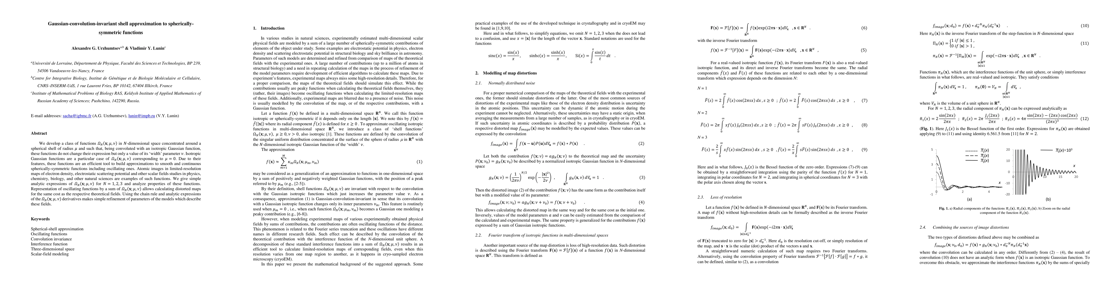 Thumbnail for Gaussian-convolution-invariant shell approximation to
  spherically-symmetric functions
