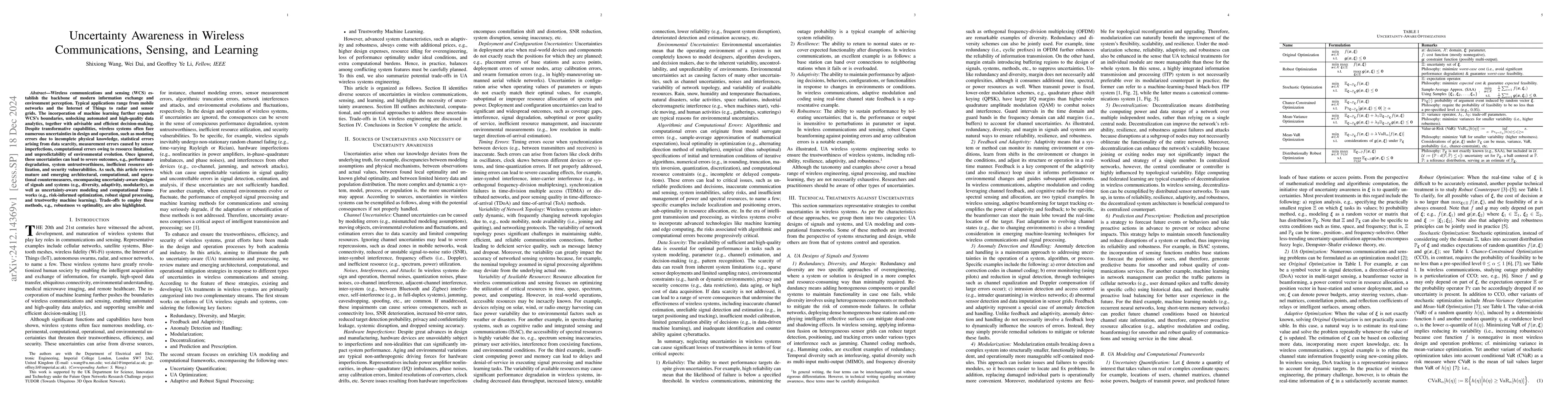Thumbnail for Uncertainty Awareness in Wireless Communications, Sensing, and Learning