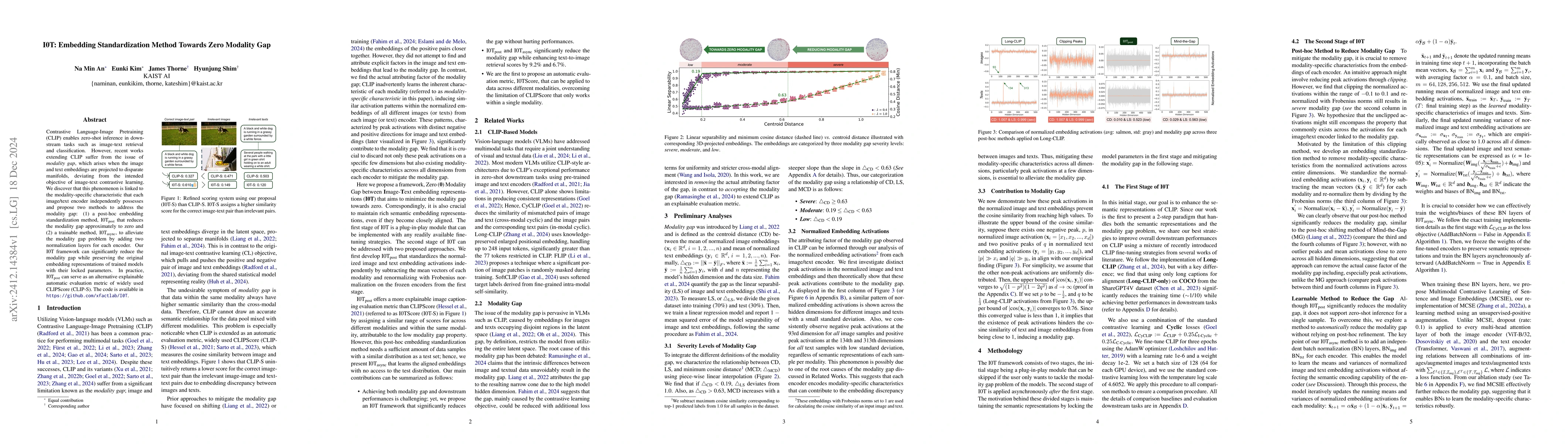 Thumbnail for I0T: Embedding Standardization Method Towards Zero Modality Gap
