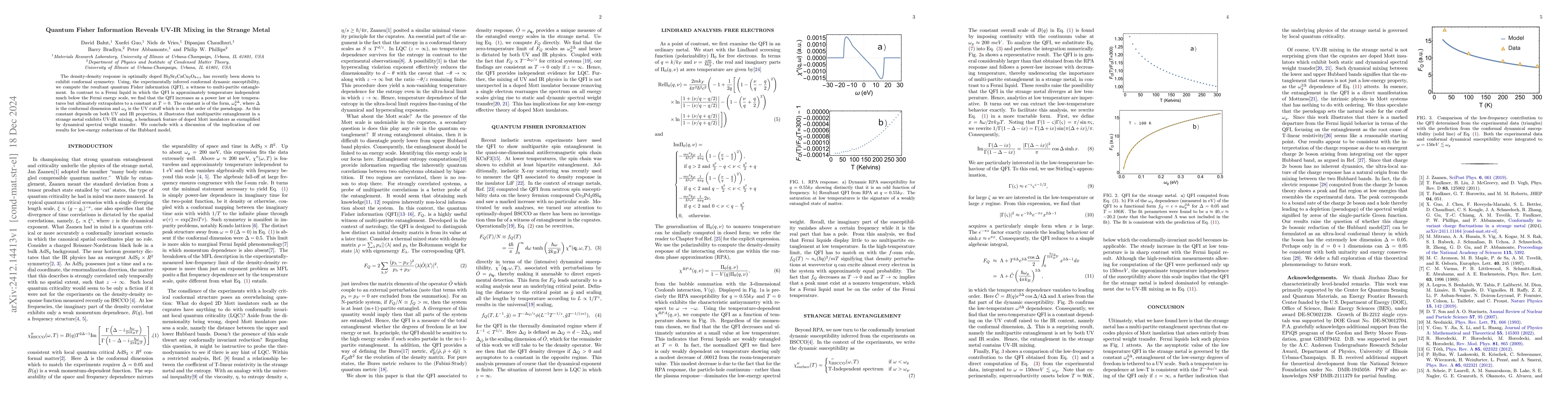 Thumbnail for Quantum Fisher Information Reveals UV-IR Mixing in the Strange Metal