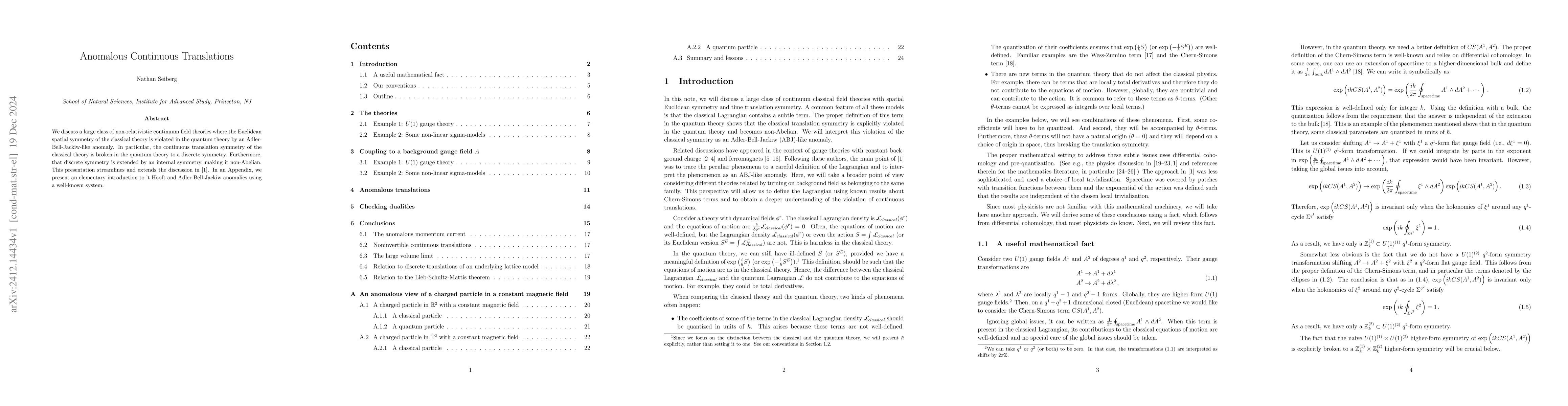 Thumbnail for Anomalous Continuous Translations