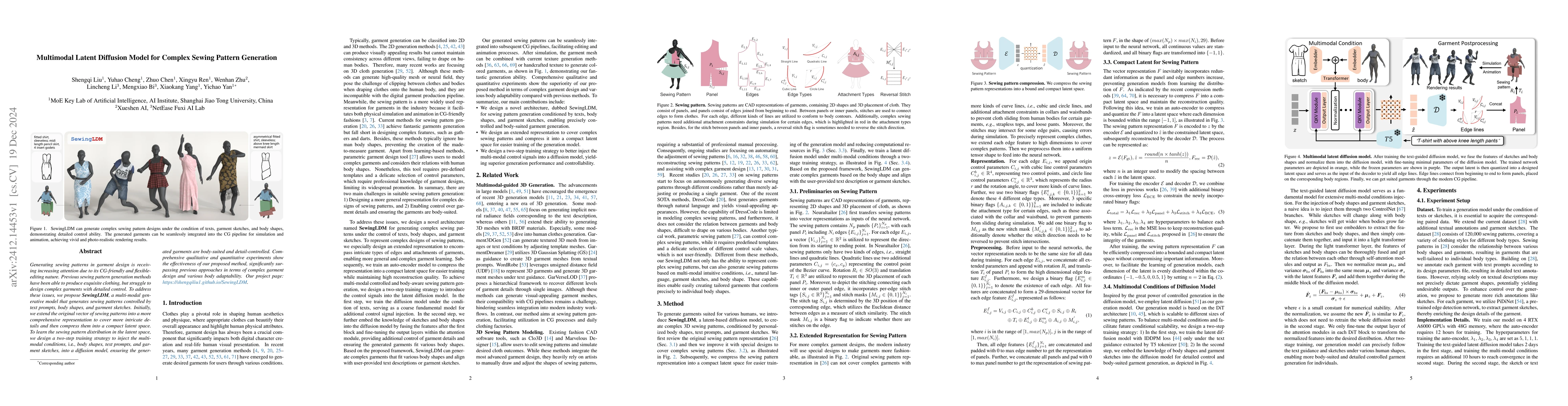 Thumbnail for Multimodal Latent Diffusion Model for Complex Sewing Pattern Generation