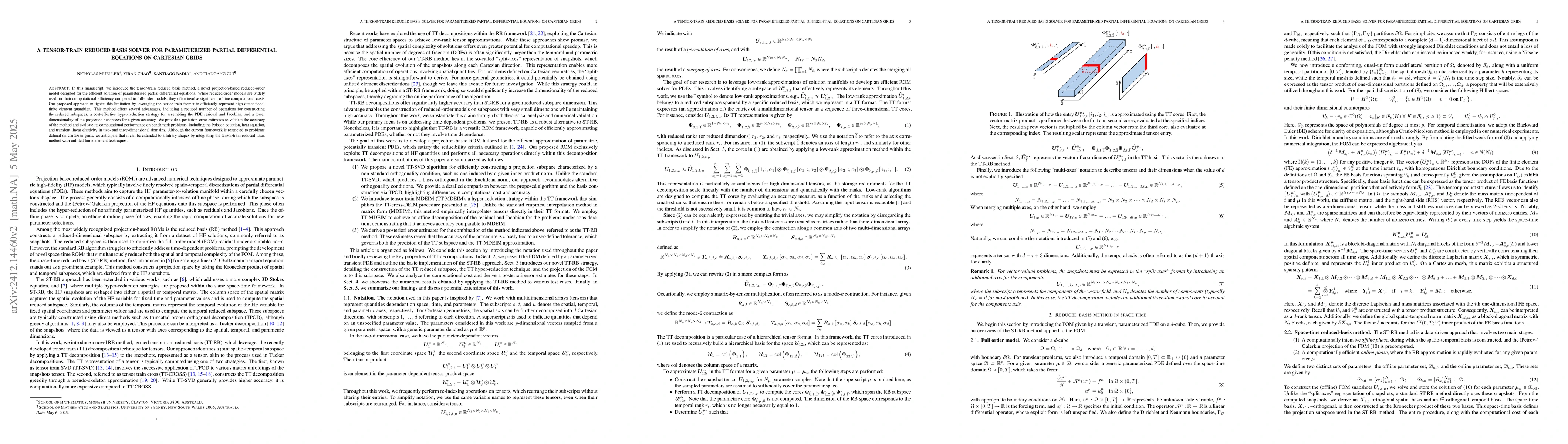 Thumbnail for A tensor-train reduced basis solver for parameterized partial
  differential equations