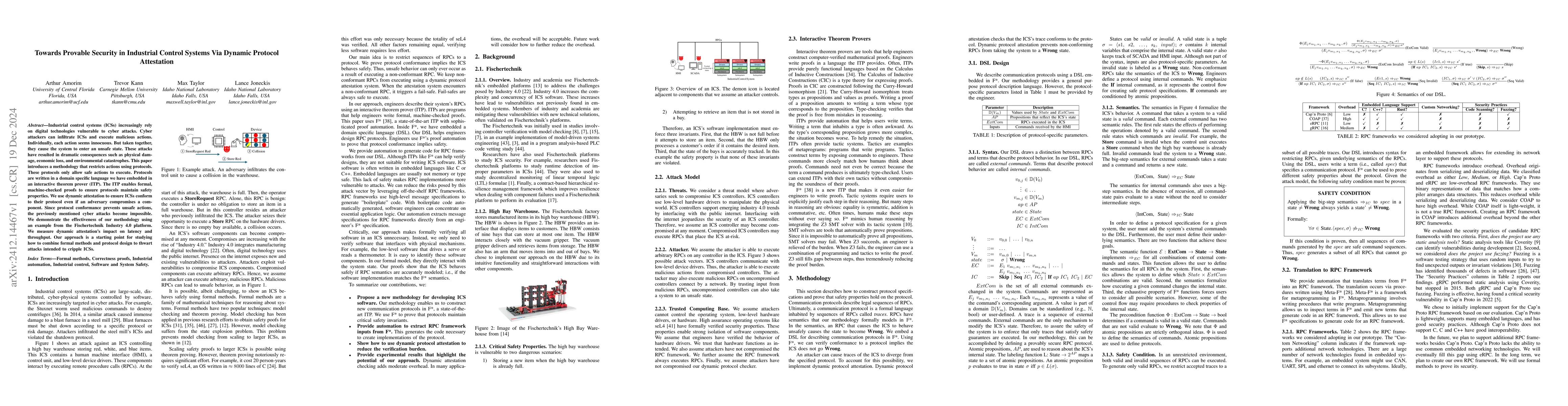 Thumbnail for Towards Provable Security in Industrial Control Systems Via Dynamic
  Protocol Attestation