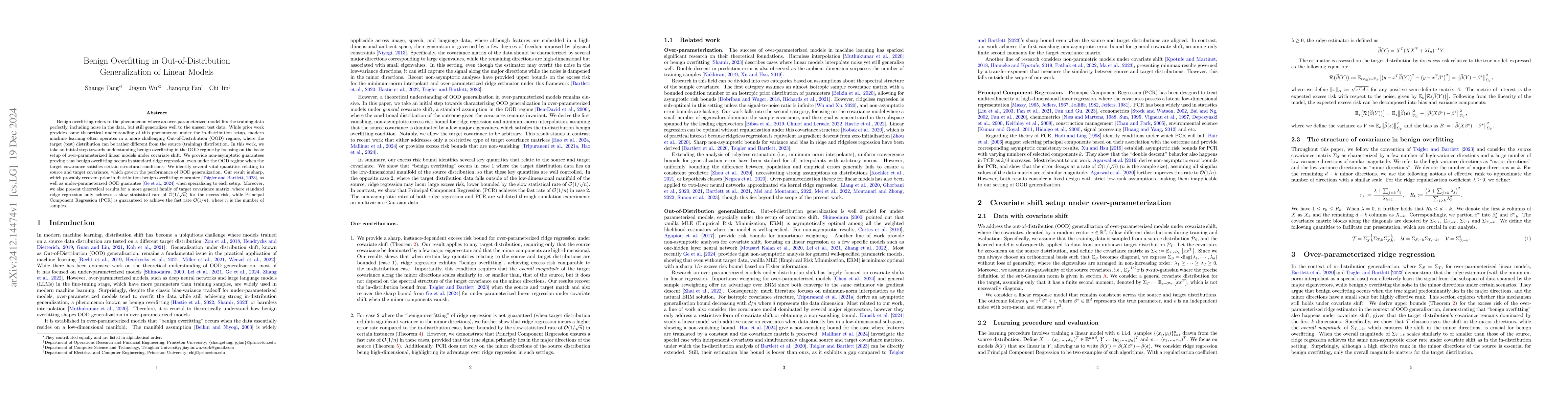 Thumbnail for Benign Overfitting in Out-of-Distribution Generalization of Linear
  Models