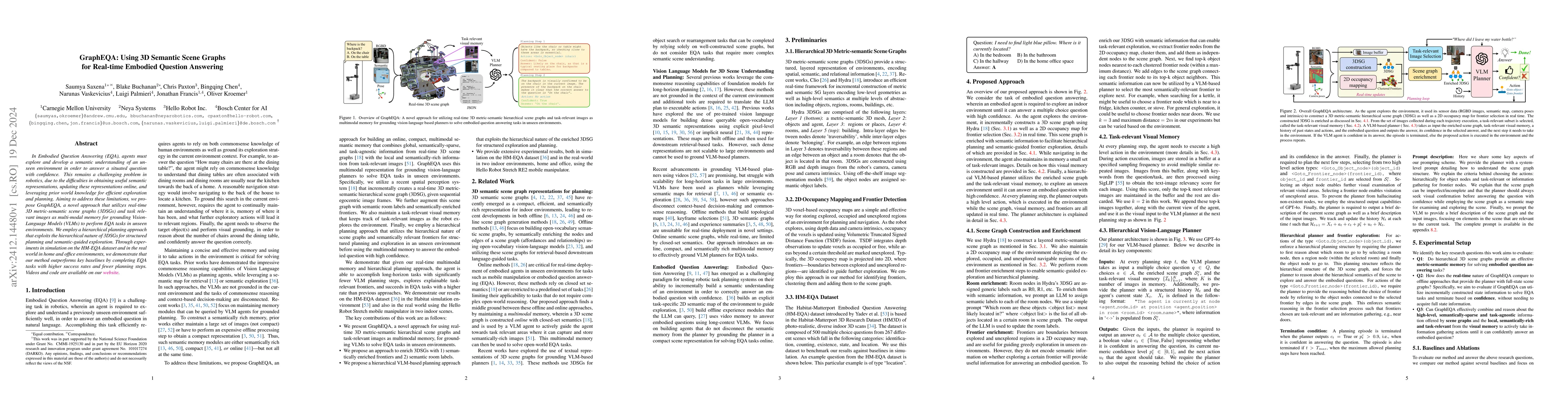 Thumbnail for GraphEQA: Using 3D Semantic Scene Graphs for Real-time Embodied Question
  Answering