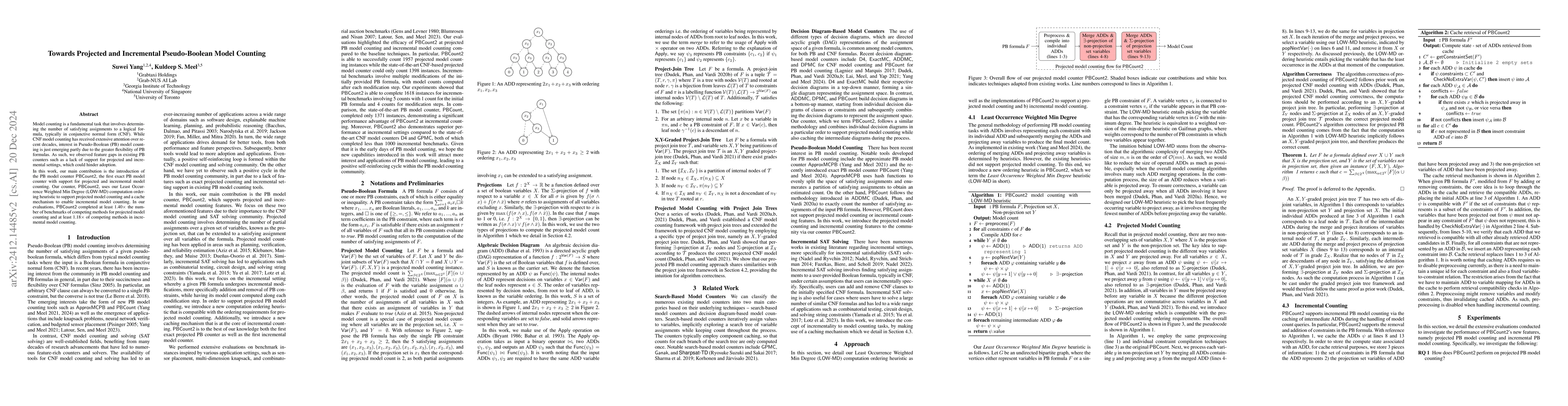 Thumbnail for Towards Projected and Incremental Pseudo-Boolean Model Counting