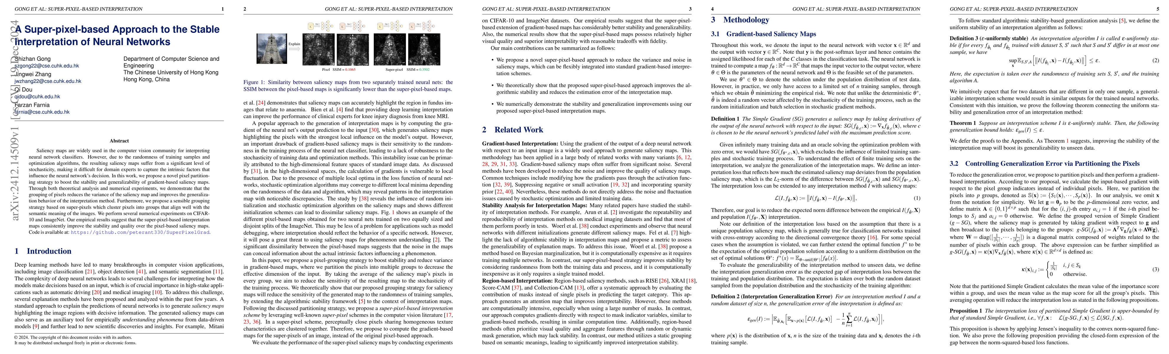 Thumbnail for A Super-pixel-based Approach to the Stable Interpretation of Neural
  Networks