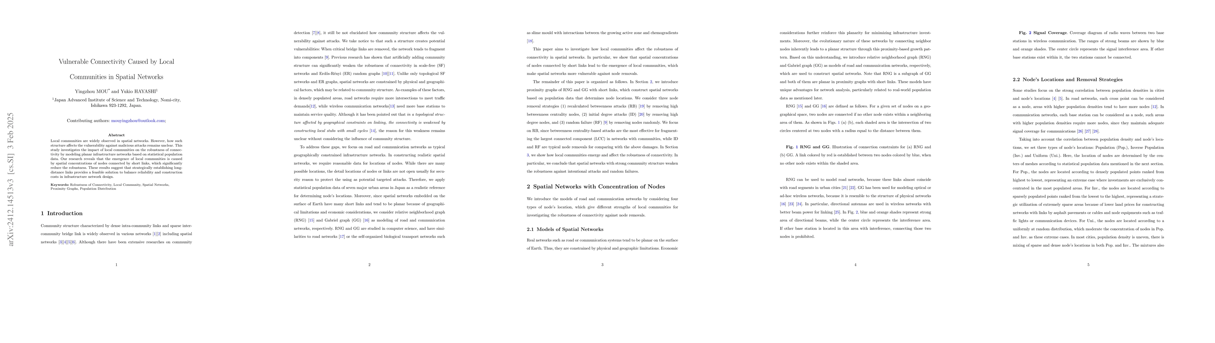 Thumbnail for Vulnerable Connectivity Caused by Local Communities in Spatial Networks