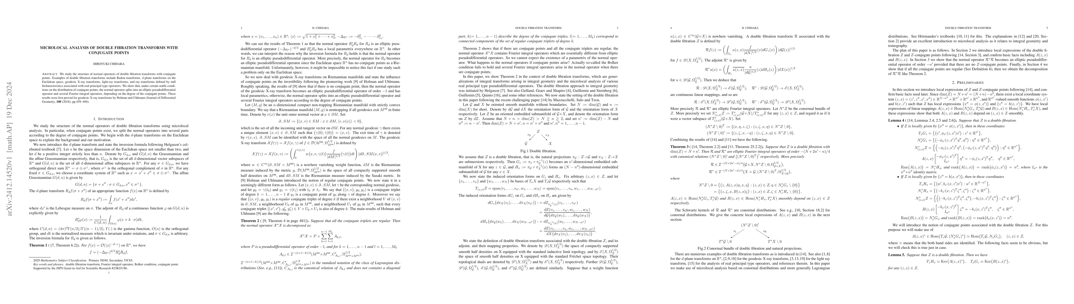 Thumbnail for Microlocal analysis of double fibration transforms with conjugate points