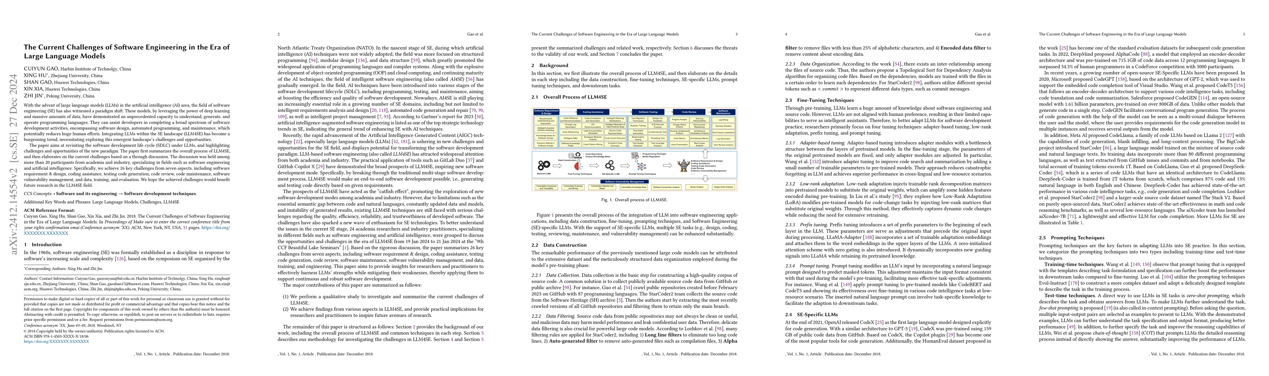 Thumbnail for The Current Challenges of Software Engineering in the Era of Large
  Language Models