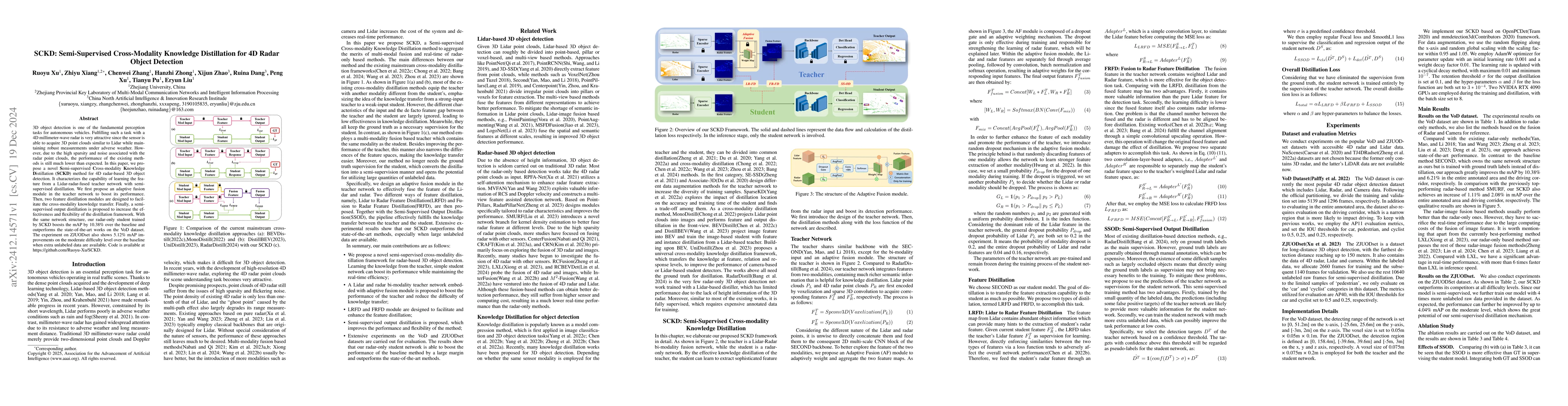 Thumbnail for SCKD: Semi-Supervised Cross-Modality Knowledge Distillation for 4D Radar
  Object Detection