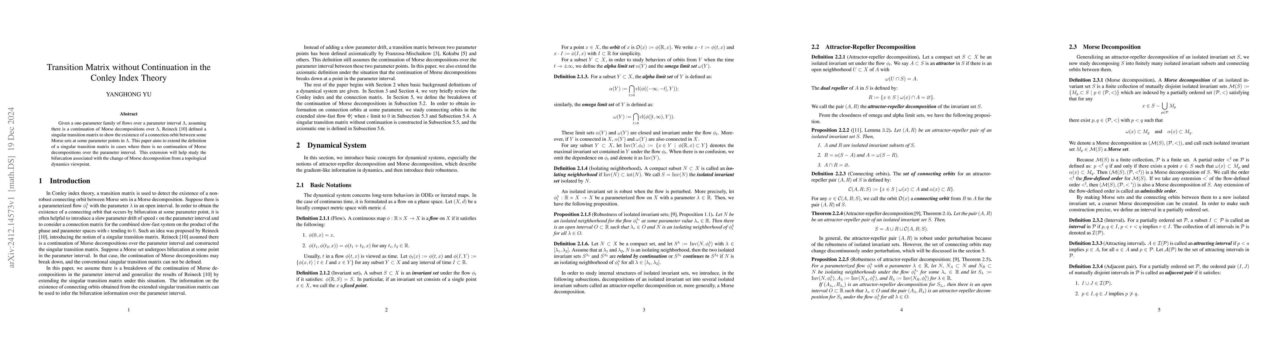 Thumbnail for Transition Matrix without Continuation in the Conley Index Theory