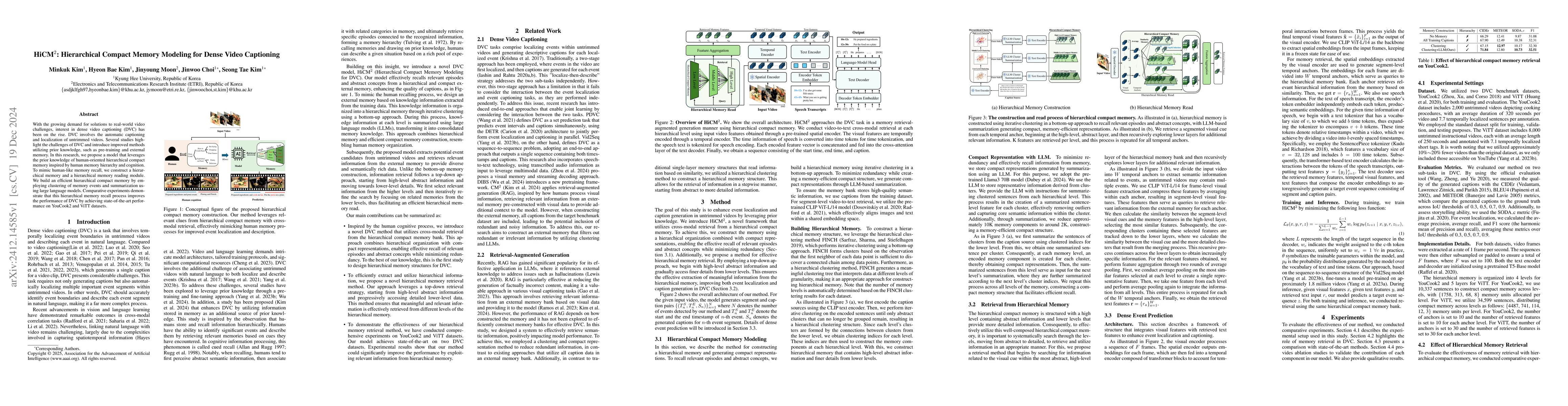 Thumbnail for HiCM$^2$: Hierarchical Compact Memory Modeling for Dense Video
  Captioning