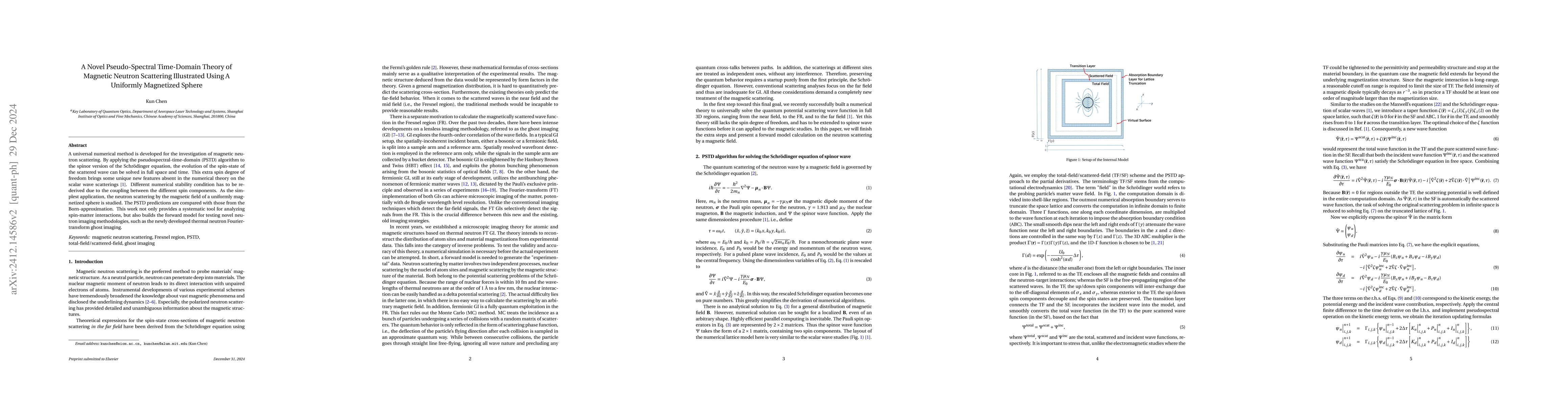 Thumbnail for A Novel Pseudo-Spectral Time-Domain Theory of Magnetic Neutron
  Scattering Illustrated Using A Uniformly Magnetized Sphere