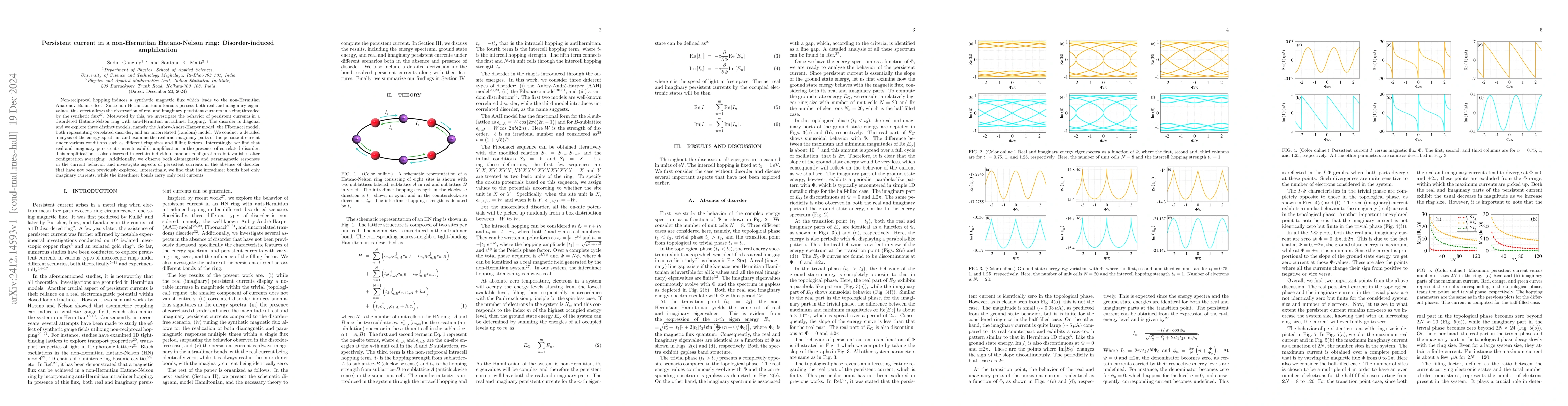 Thumbnail for Persistent current in a non-Hermitian Hatano-Nelson ring:
  Disorder-induced amplification
