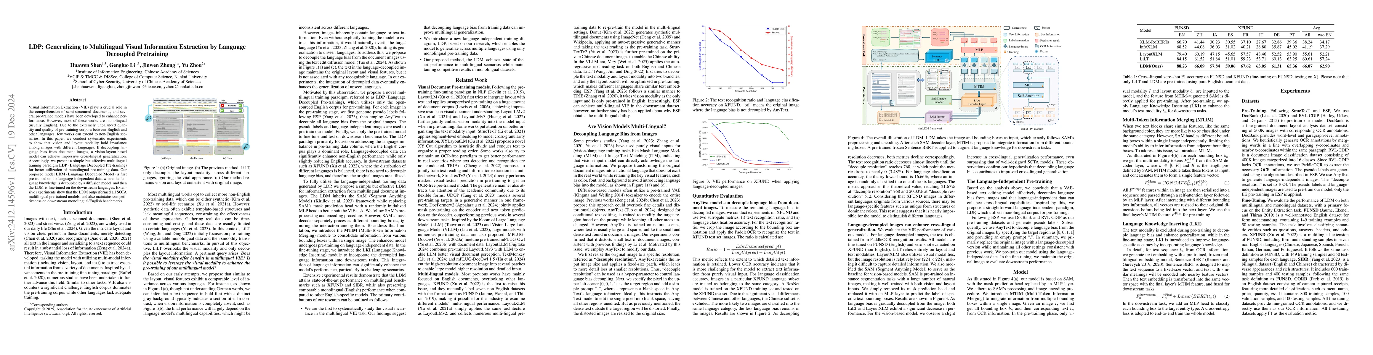 Thumbnail for LDP: Generalizing to Multilingual Visual Information Extraction by
  Language Decoupled Pretraining