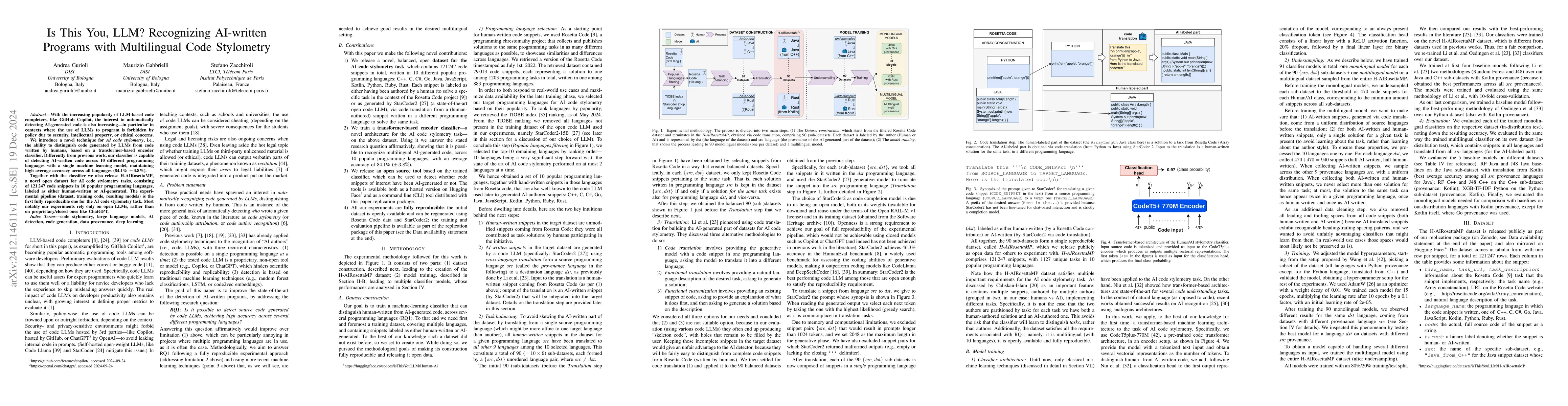 Thumbnail for Is This You, LLM? Recognizing AI-written Programs with Multilingual Code
  Stylometry
