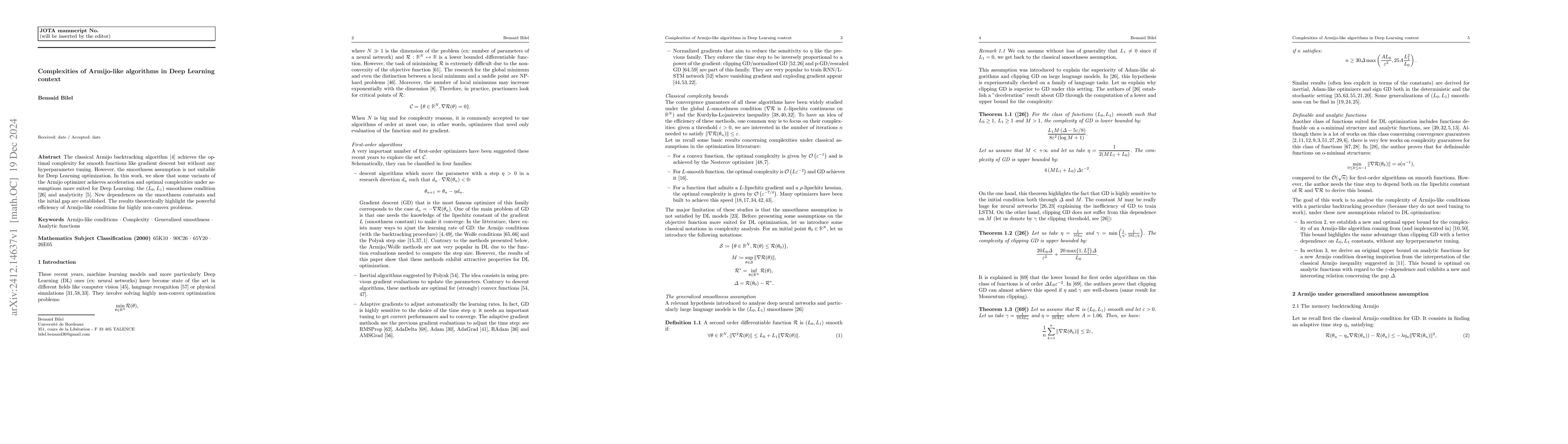 Thumbnail for Complexities of Armijo-like algorithms in Deep Learning context