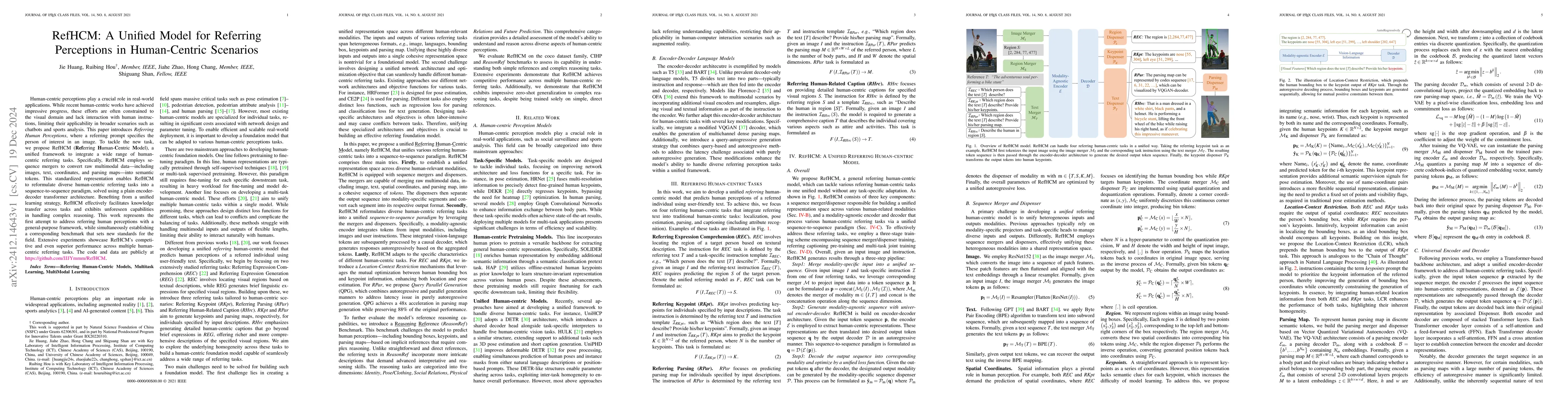 Thumbnail for RefHCM: A Unified Model for Referring Perceptions in Human-Centric
  Scenarios