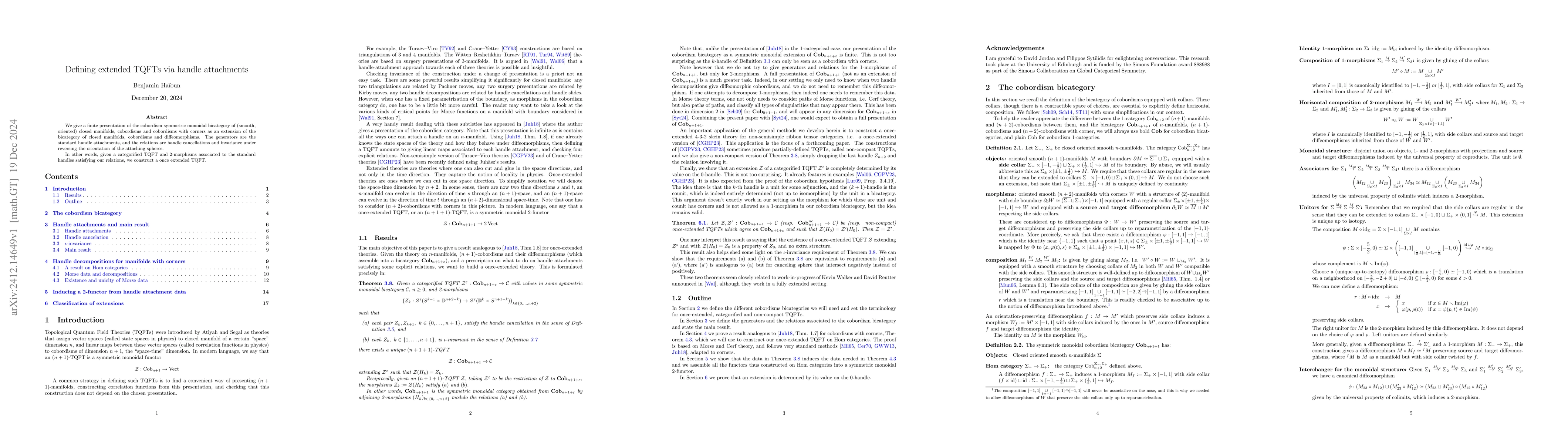 Thumbnail for Defining extended TQFTs via handle attachments