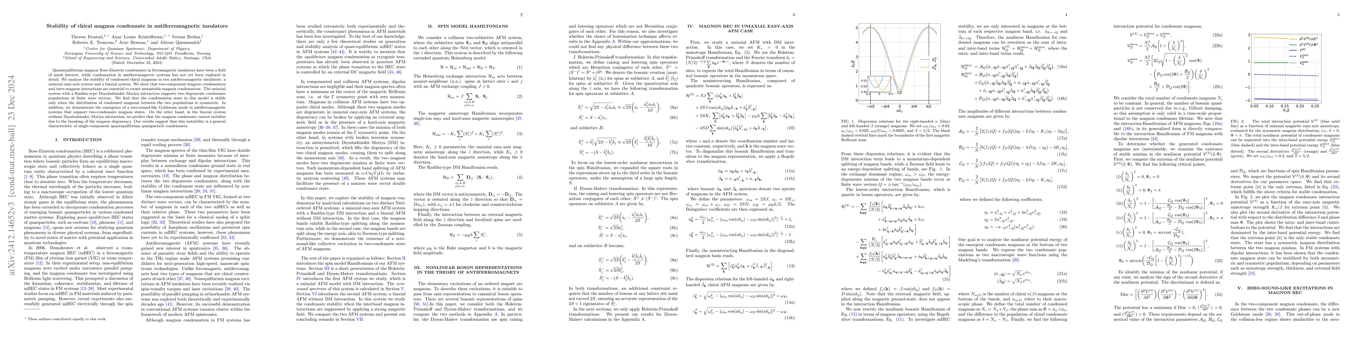 Thumbnail for Stability of chiral magnon condensate in antiferromagnetic insulators