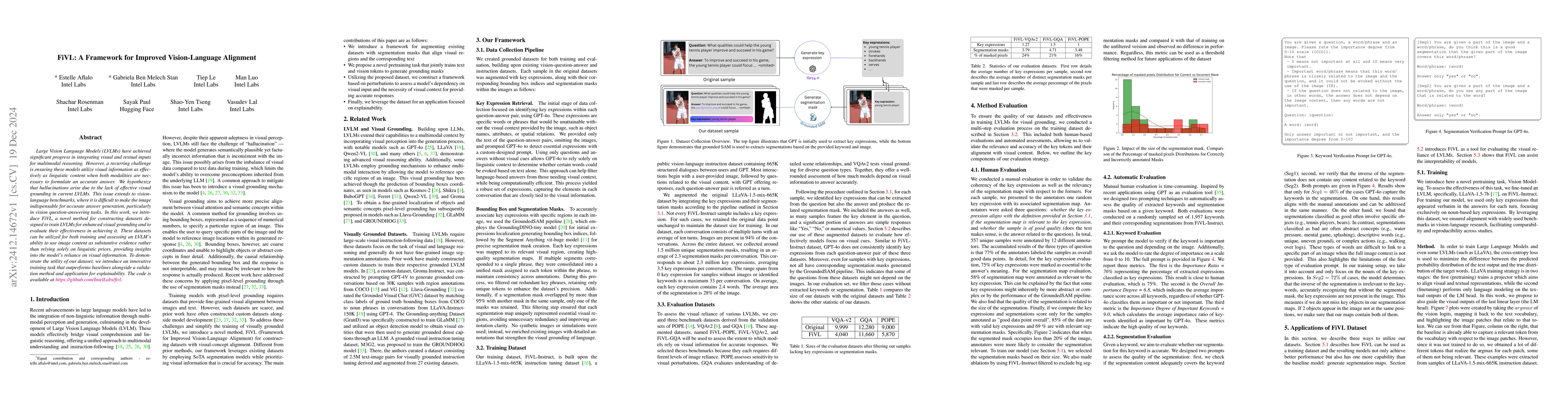 Thumbnail for FiVL: A Framework for Improved Vision-Language Alignment