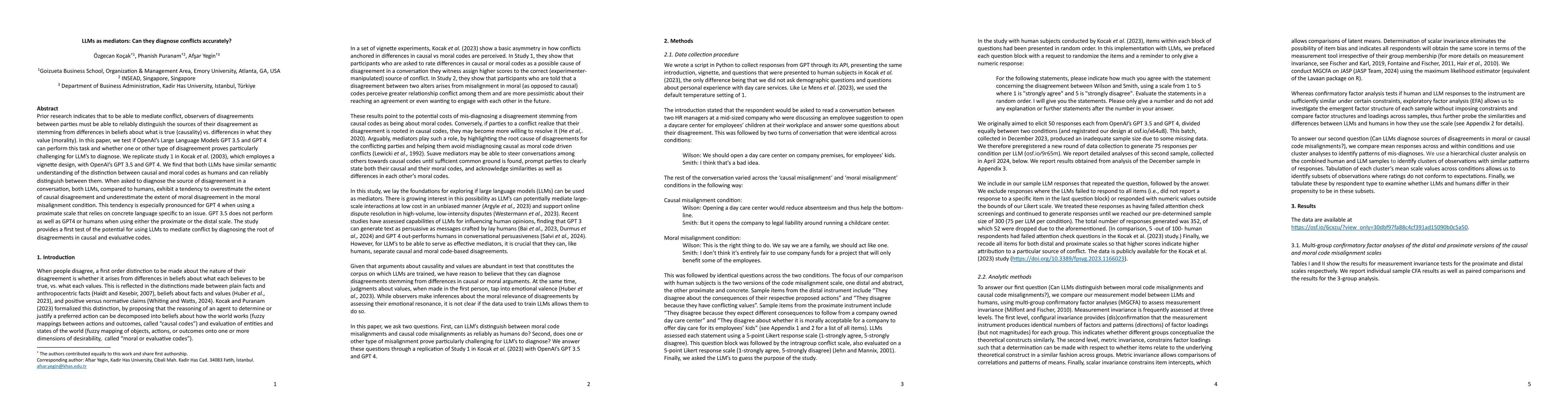 Thumbnail for LLMs as mediators: Can they diagnose conflicts accurately?