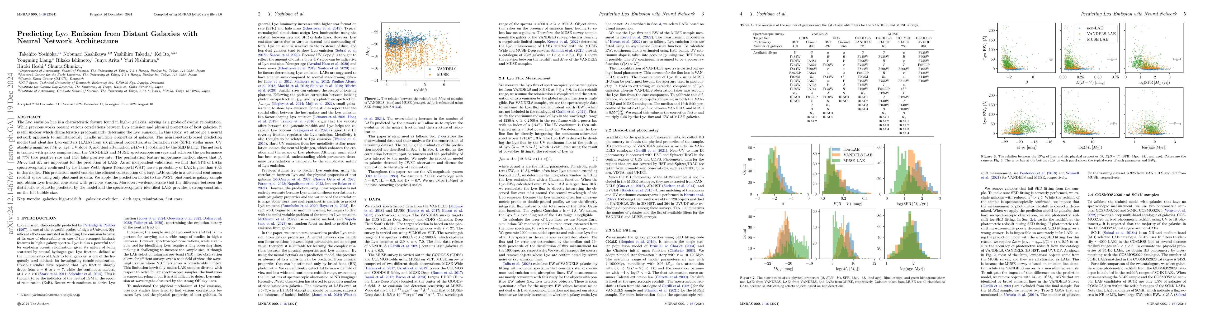 Thumbnail for Predicting Ly$α$ Emission from Distant Galaxies with Neural Network
  Architecture