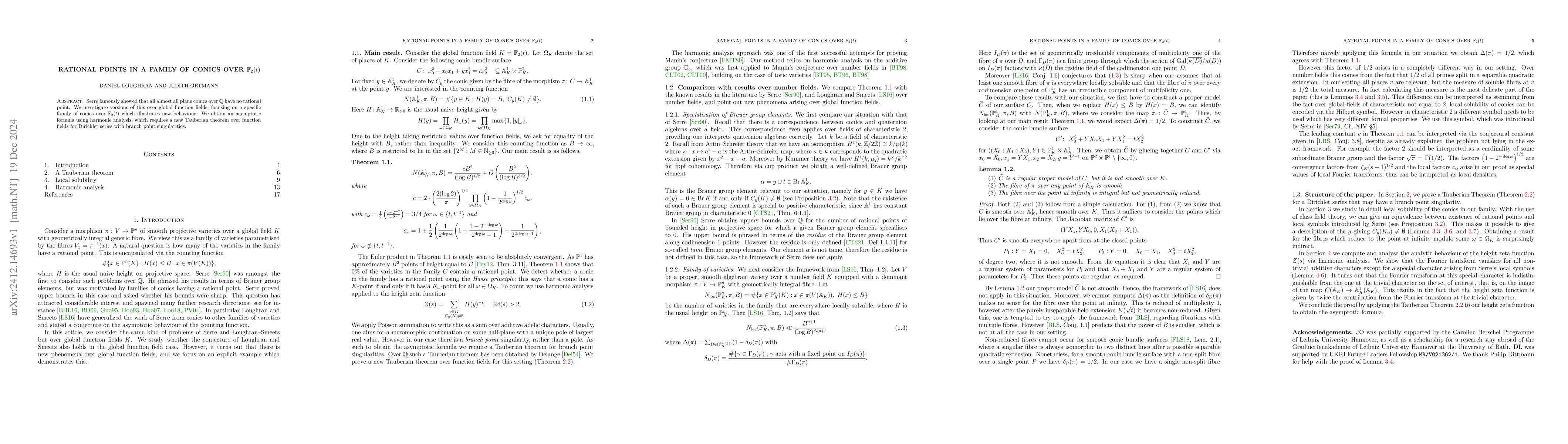 Thumbnail for Rational points in a family of conics over $\mathbb{F}_2(t)$