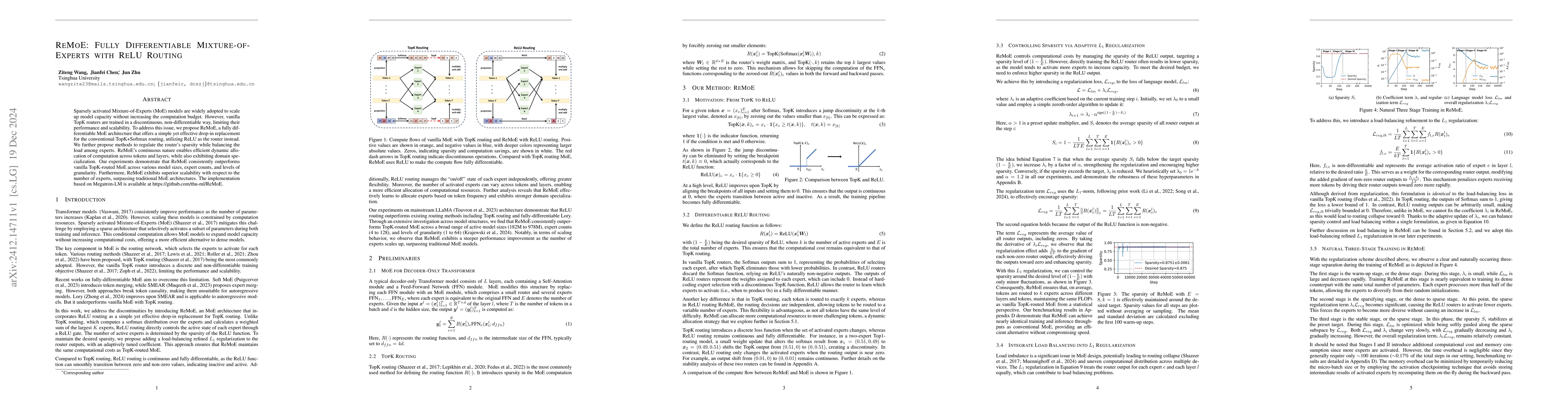 Thumbnail for ReMoE: Fully Differentiable Mixture-of-Experts with ReLU Routing