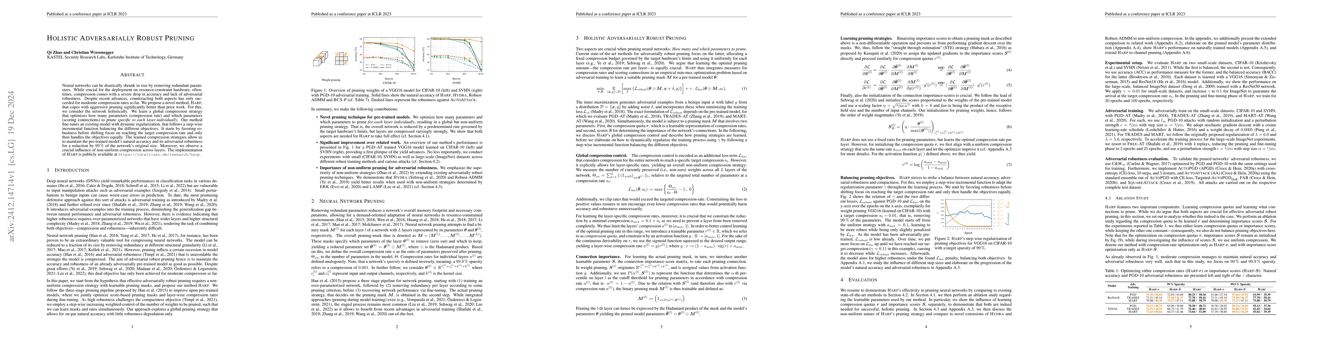 Thumbnail for Holistic Adversarially Robust Pruning