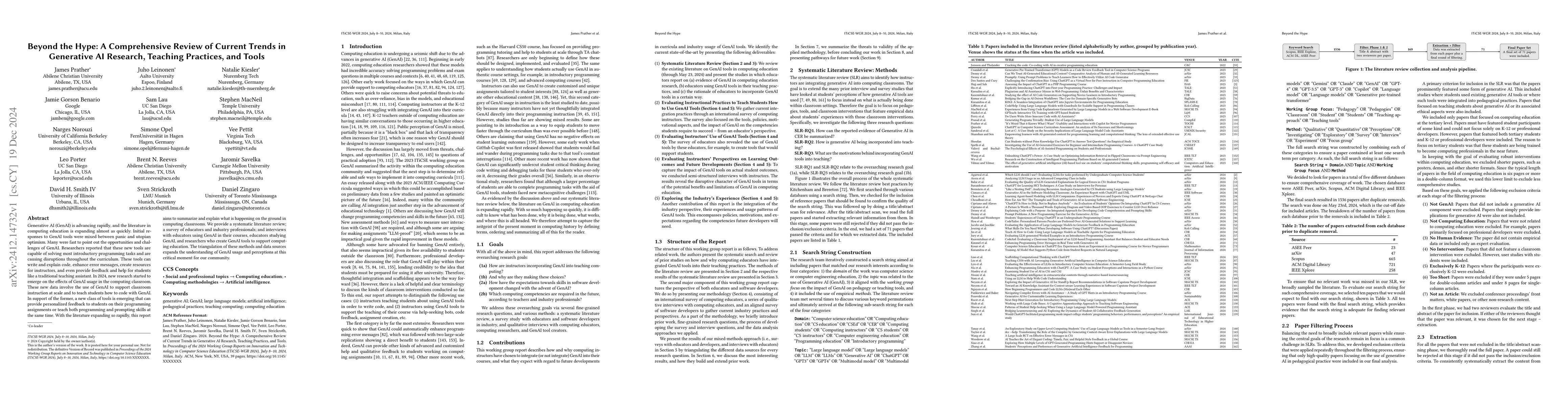 Thumbnail for Beyond the Hype: A Comprehensive Review of Current Trends in Generative
  AI Research, Teaching Practices, and Tools