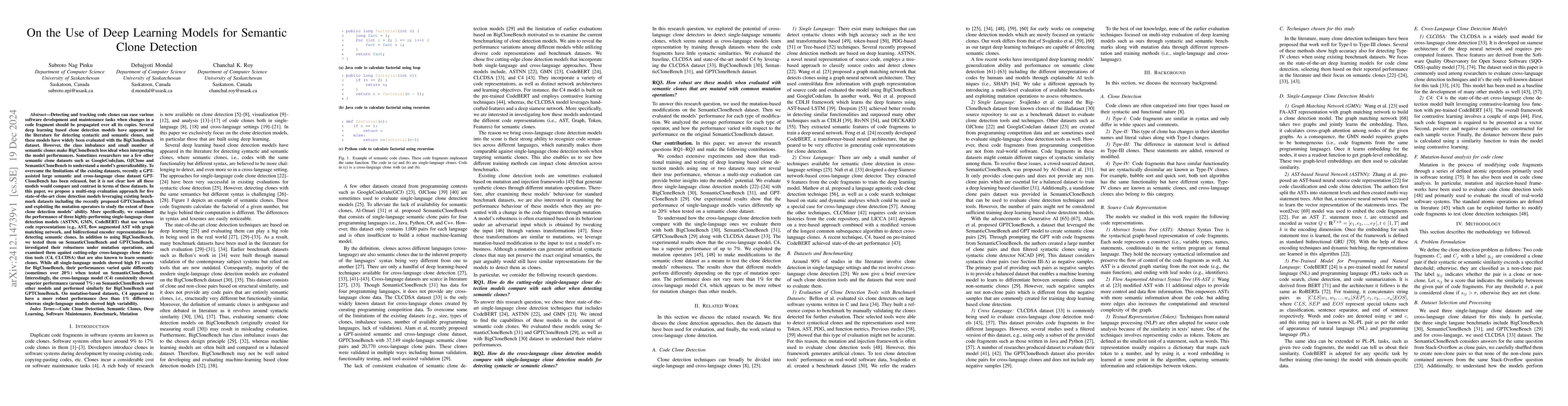 Thumbnail for On the Use of Deep Learning Models for Semantic Clone Detection