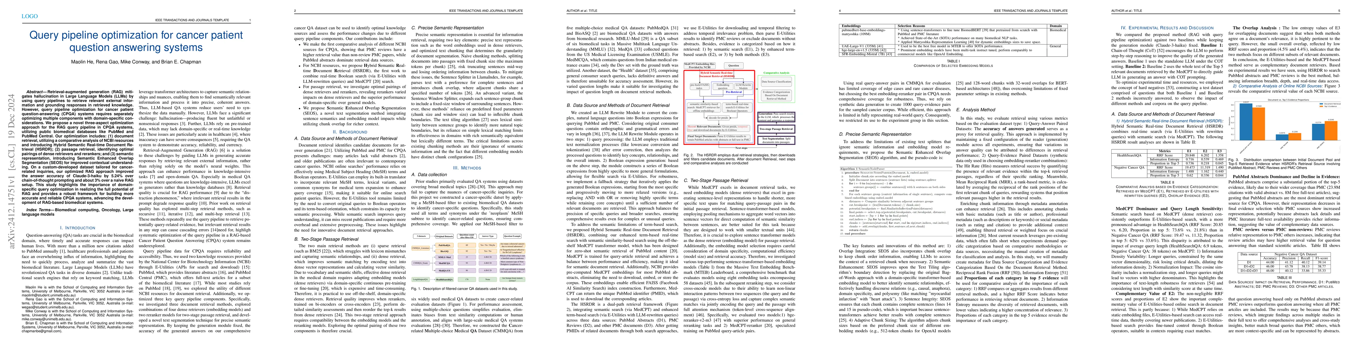 Thumbnail for Query pipeline optimization for cancer patient question answering
  systems